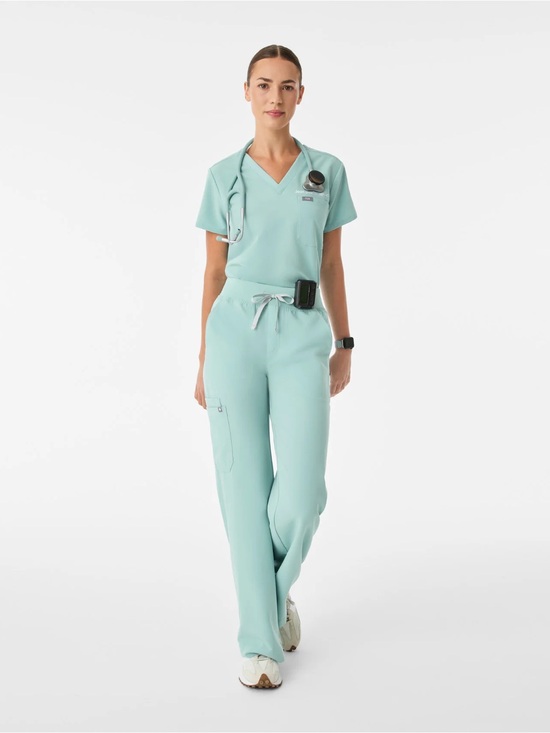 Figs Pants - FIGS Women’s Yola High-Rise Slim Scrub Pant in Seaglass